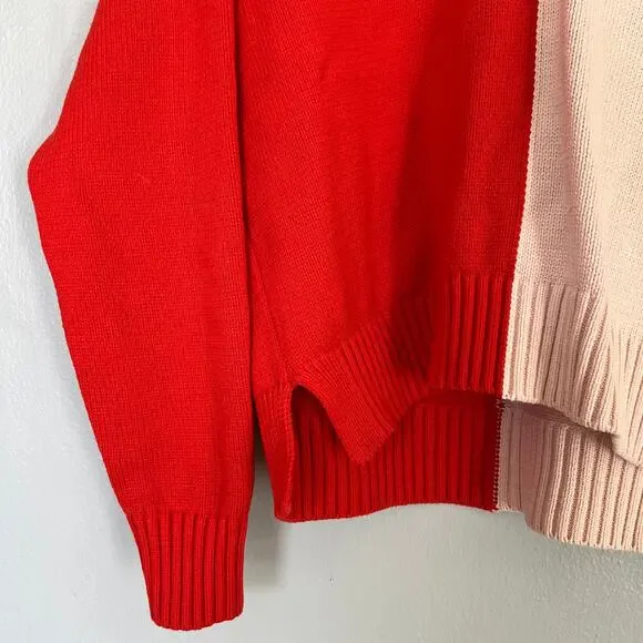 Kerri Rosenthal XOKR Sweater Red Pink Radiant Heart V-Neck Valentine's Size XS - Picture 5 of 11